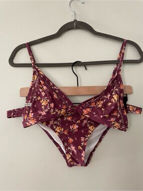 Rhythm Women’s Floral Bikini Set in Burgundy and Yellow